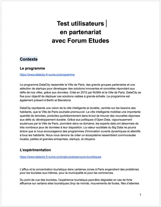 Compte rendu de test utilisateurs avec Forum Études