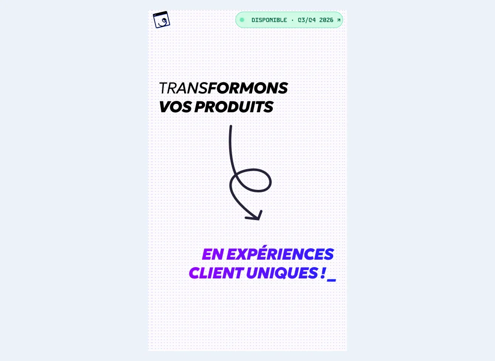 Haut de la maquette mobile de la première version du portfolio, avant la construction du design system.